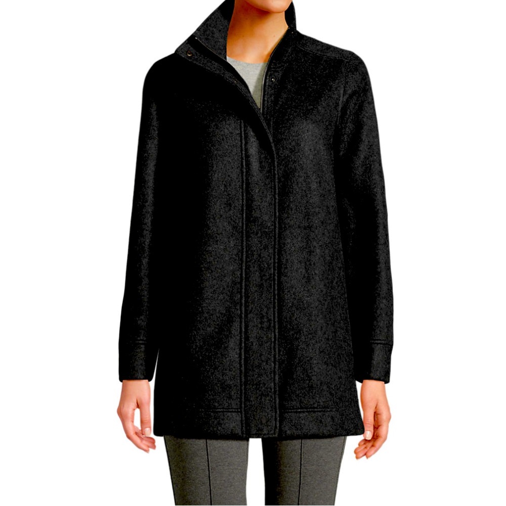 Black LANDS END sz MP 10/12 jacket pockets PICS LIGHTENED TO SHOW DETAILS